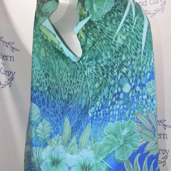 Jane Ashley Woman Floral Blouse, Watercolors, Size 2X - Picture 10 of 14